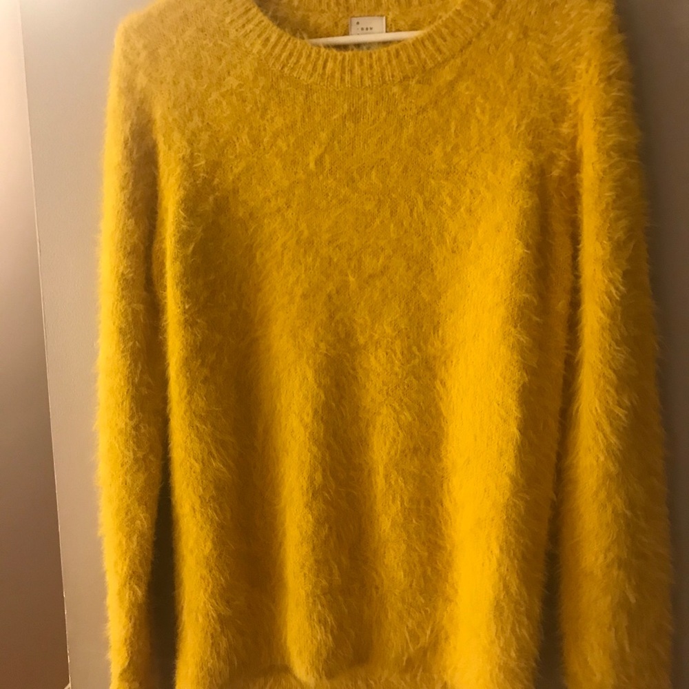 Super fuzzy yellow sweater